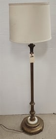 Brass Floor Lamp w/Alabaster Mount 56" H