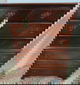 Mahog 7 Drawer Chest 53 1/2" H X 3' W X 20" D