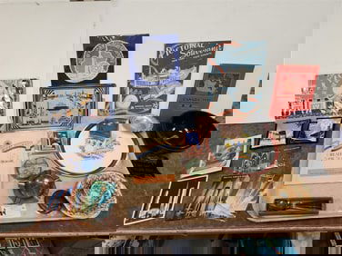 Tray Worlds Fair Memorabilia - NY 1939 Cake Plate, Bowls, Flatware, Playing Cards, Coasters,