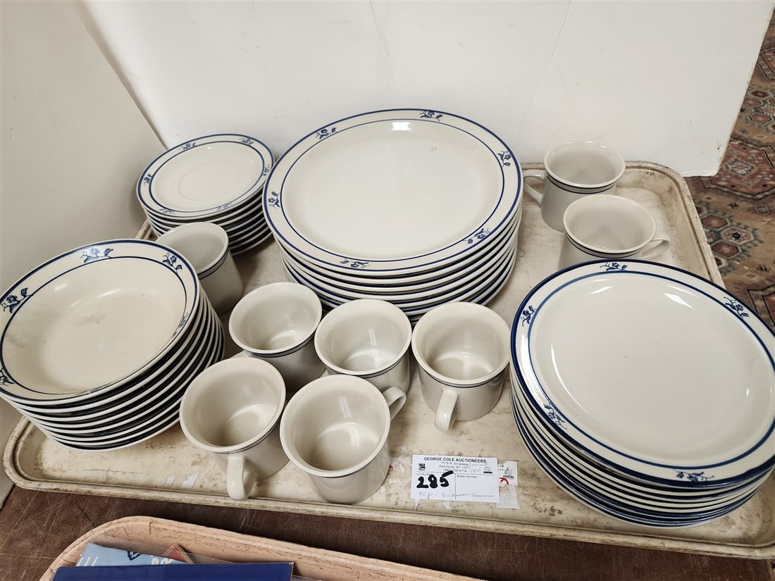 40 Pc. Brick Oven Stoneware  "Scandia Blue" (1 of 5)