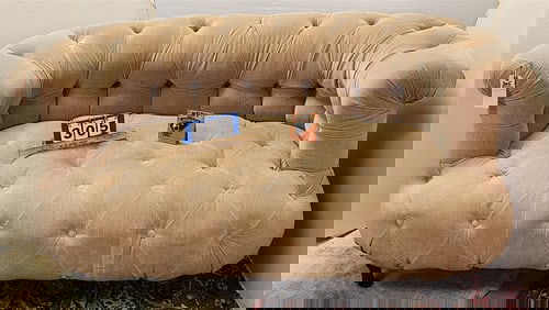 Victorian Over Stuffed Settee 29" H X 5' W X 28 1/2" D