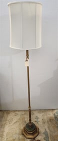 Brass Floor Lamp w/Onyx Mount 64" H