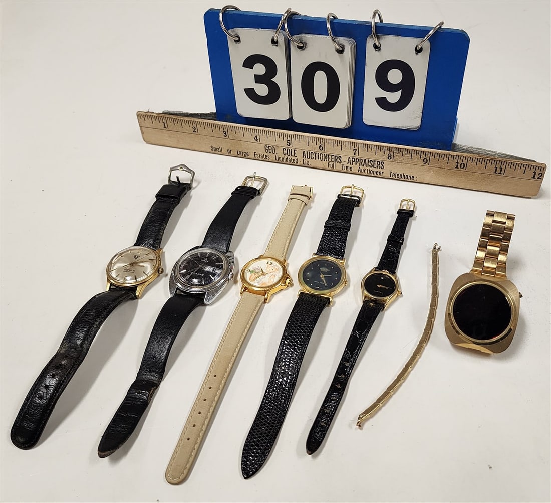Lot 6 Vintage Watches - Benrus, Tunless, Etc.: Lot 6 Vintage Watches - Benrus, Tunless, Etc.