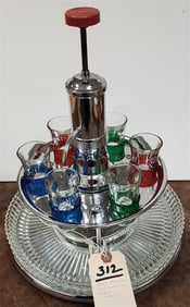 Mid Century Chrome & Glass Park Sherman Liquor Dispenser