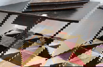 19th C Drop Leaf Table 29" H X 42" W X 47"D Open