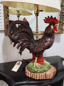 Ceramic Rooster Lamp 28 1/2"