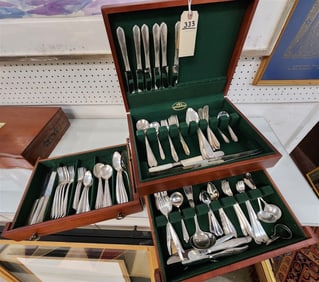 Bx'd Set Silverplate Flatware 38 Pc. Monroe + 24 Pc. Rogers + Others