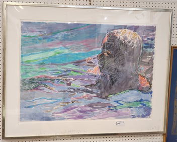 Watercolor Sgnd Chasteen 1985  27 1/2" X 39" w/Frame 37 1/2" X 40 1/2"