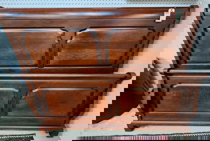 Cherry Queen Size Sleigh Bed 49" H X 66 1/2" W