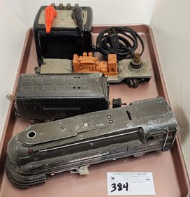 Tray Lionel Pennsylvania #258E Engine & Tender, Car 3520 + Transformer