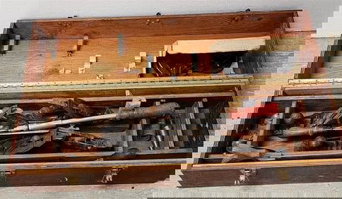 Wooden Tool Bx w/Tools 9 1/2" H X 36 1/2" W X 11" D