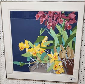 Framed Litho "Brazilian Orchids I " Pencil Sgnd Jelda Miclear 93/230  26" Sq.w/Frame 32" Sq.