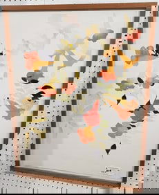 Framed Litho "Trumpet Wine" Pencil Sgnd Delg 1978 19/30 29 1/2" X 22" W/Frame 32" X 24"