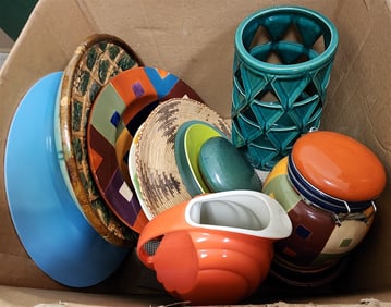 Bx Ceramic Chargers, Covered Jar, Plates, Etc.
