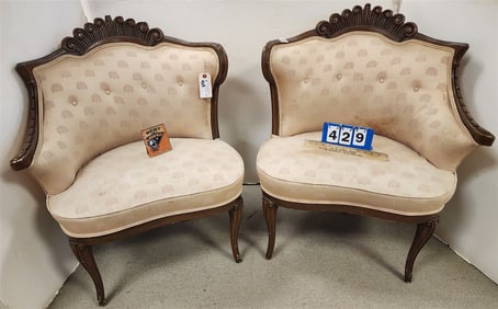 Pr. 40's Decorator Chairs 36" H X 29" W X 17 1/2" D