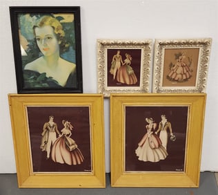 Bx 5 Framed Items - Pr. 50's Turner Prints 17 1/2" X 15 1/2", Pr. 50's Turner Prints 9 1/2" X 8 1/2"