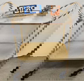 Mid Century 2 Tier Tray Cart 32" H X 29" W X 15 1/2" D