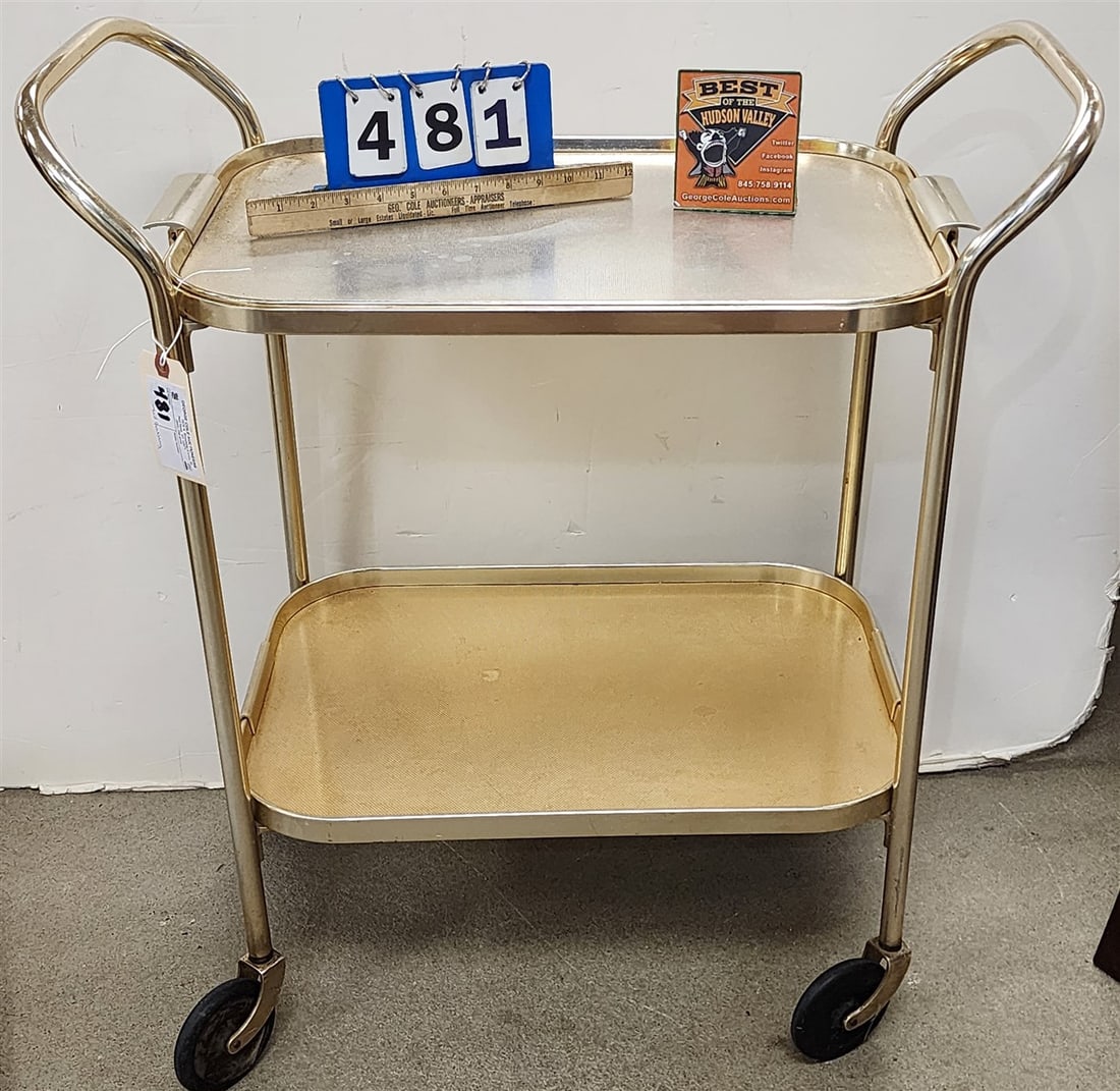Mid Century 2 Tier Tray Cart 32" H X 29" W X 15 1/2" D (1 of 4)