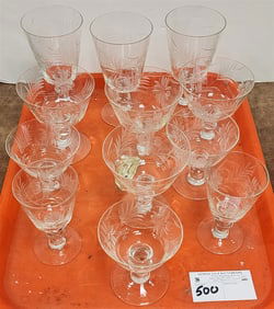 Tray 12 Etched Stemware