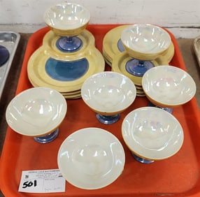 Tray Japan Luster Sandwich Trays w/7 Compotes