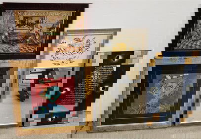 Lot 4 Framed Items - 2 Mirrors, Acrylic On Paper, Etc.