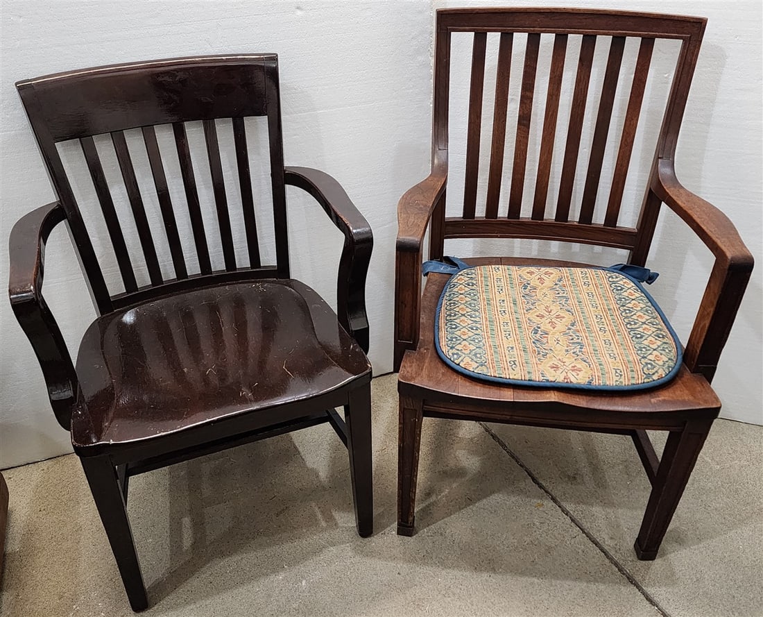 Lot 2 Wooden Arm Chairs: Lot 2 Wooden Arm Chairs