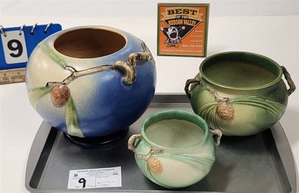 Tray 3 Pc. Roseville Pinecone - 6 1/2", 4" + 3 1/4"