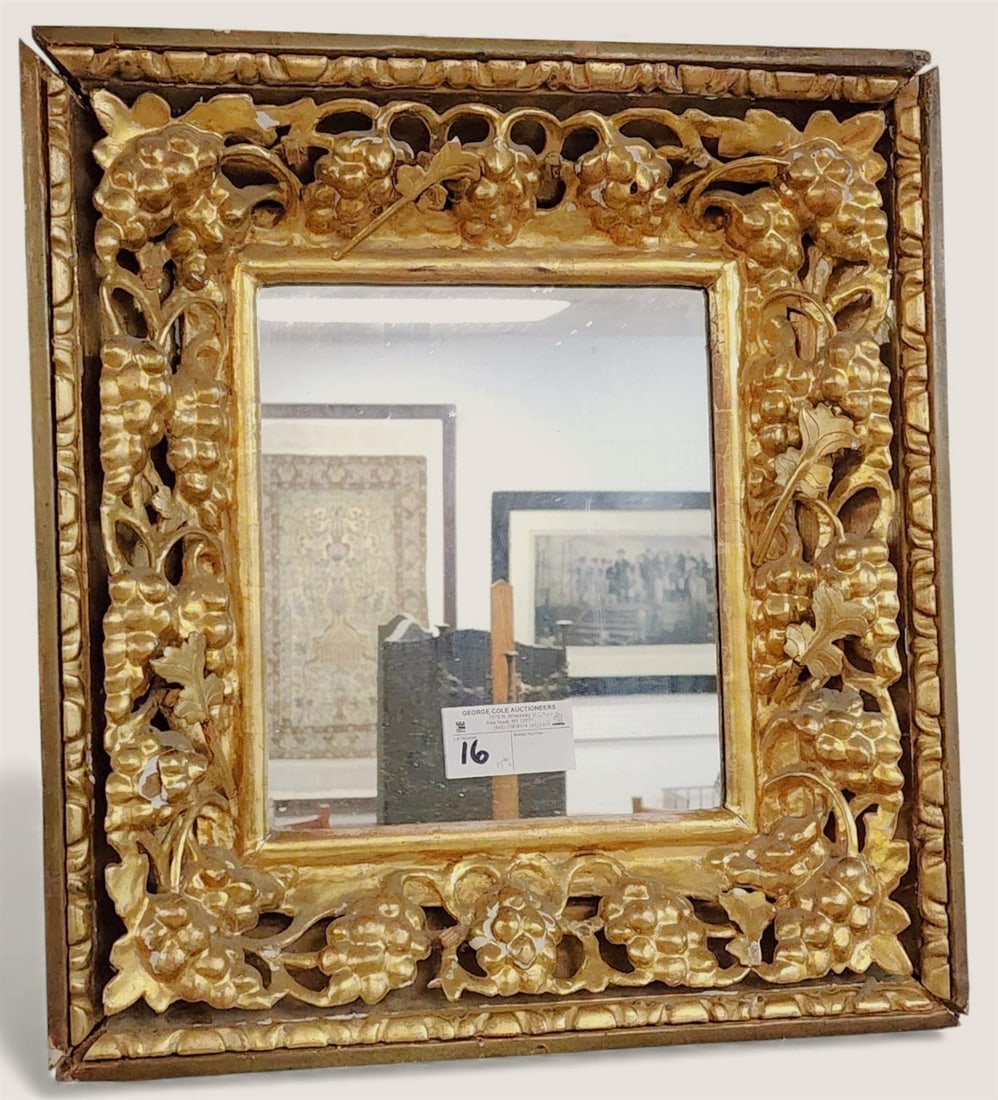 19th C Gilt Framed Mirror 21" X 19 1/2" (1 of 1)