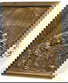 1914 Gilt Cast Iron Plaque The Davis Gas Stove Co. 9 1/2" X 7"