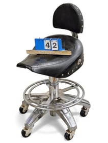 Saddle Seat Chrome Base Desk Chair