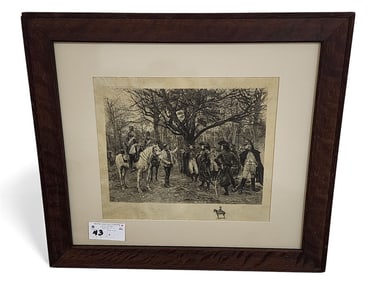 Steel Engr. "Eliciting Information" 1904 Pencil Sgnd L. Suet 11 1/4" X 13" w/Frame 20" X 22"