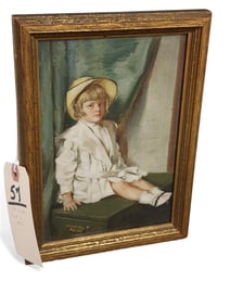 Framed O/B Of A Child Sgnd R.A.L '05 (1905) 8" X 5 1/2" w/Frame 9 1/2" X 6 3/4"
