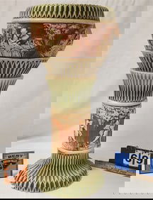 Roseville Donatello Jardenier & Stand - Jardenier Has Inside Chip & Crack On Rim, Base Has Chip on