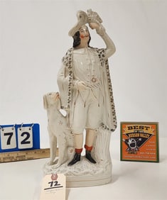 Vintage Staffordshire Falconer w/Dog 15"