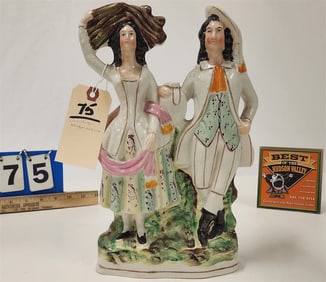Vintage Staffordshire Man & Woman 12 1/2"