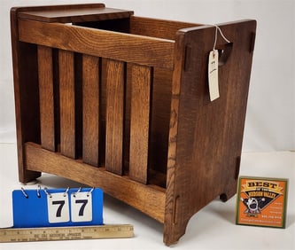 Stickley Mission Style Oak Magazine Rack 17" H X 18" W X 12" D