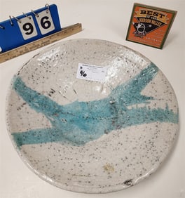 Glazed Pottery Bowl Sgnd Robert Archambault 1969 3 1/2" 14" Diam.