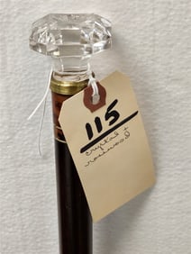 Cut Glass Handled Rosewood Cane