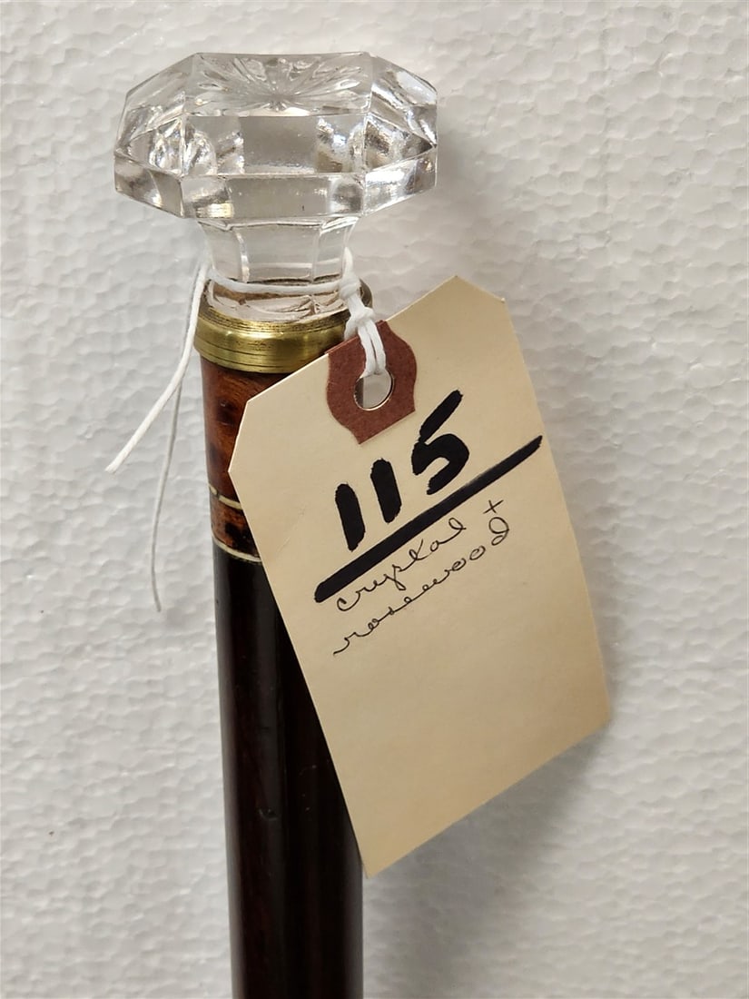 Cut Glass Handled Rosewood Cane: Cut Glass Handled Rosewood Cane