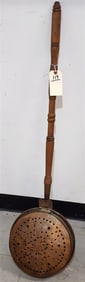 19th C Copper Bed Warmer 44"
