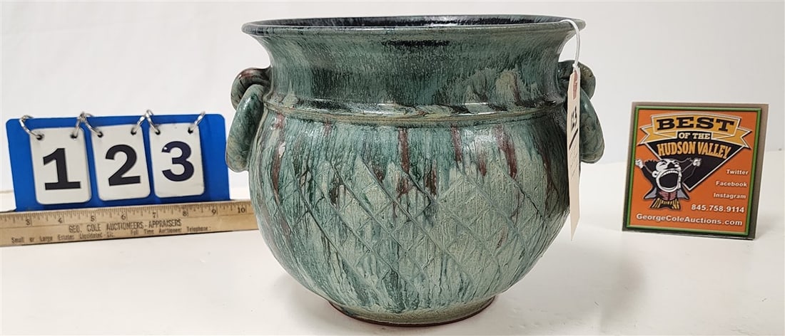 Art Pottery Jardenier Sgnd D. Kronk Seagrove NC: Art Pottery Jardenier Sgnd D. Kronk Seagrove NC