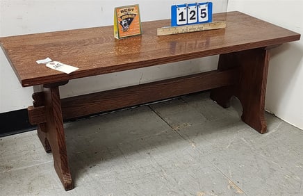 Stickley Mission Style Oak Bench 17 1/4" H x 42" W X 16" D