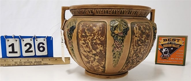 Roseville Florentine Jardenier 8" H X 11 1/2" Diam. (Chip On Inside Rim)