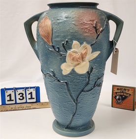 Roseville Magnolia Vase 100-18", Small Crack On Top Rim