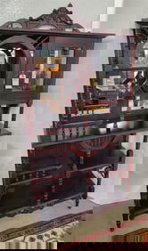 Victorian What Not Cabinet 71" H X 35 1/2" W X 15" D