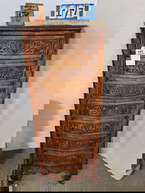 Inlaid Mahog Semainier w/Ormolu Mounts 46" H X 23 1/2" W X 14 1/4" D