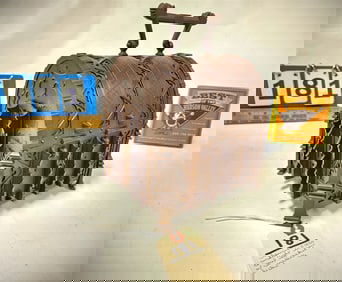 C1850 Spanish Wrought Iron Domed Casket Box w/Mystery Lock 7" H X 7 1/4" W X 6" D, Handle 2" (From