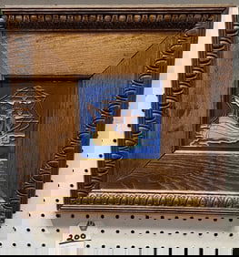 Vintage Framed California Faince Art Tile 5 3/4" Sq. Frame 13" Sq.