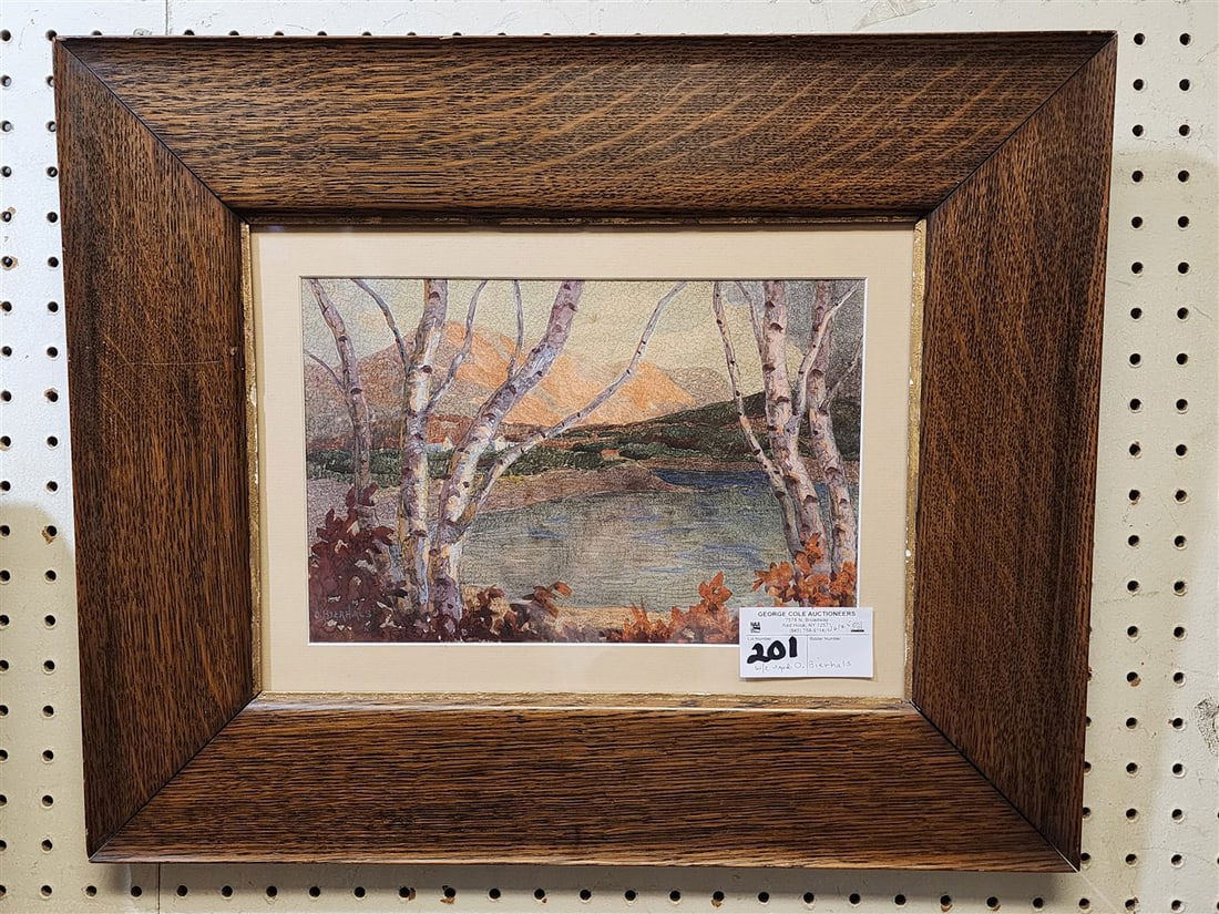 Framed Watercolor Landscape Sgnd O. Bierhals Woodstock Artist 7 3/4" X 11 3/4" w/Frame 17 1/4" X 21 (1 of 2)