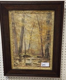 Framed Watercolor Landscape Sgnd D.F. Hasbrouck 1915 19 1/2" X 13 1/2" w/Frame 27" X 21"